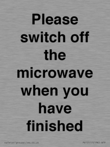 Please switch off the microwave when you have finished